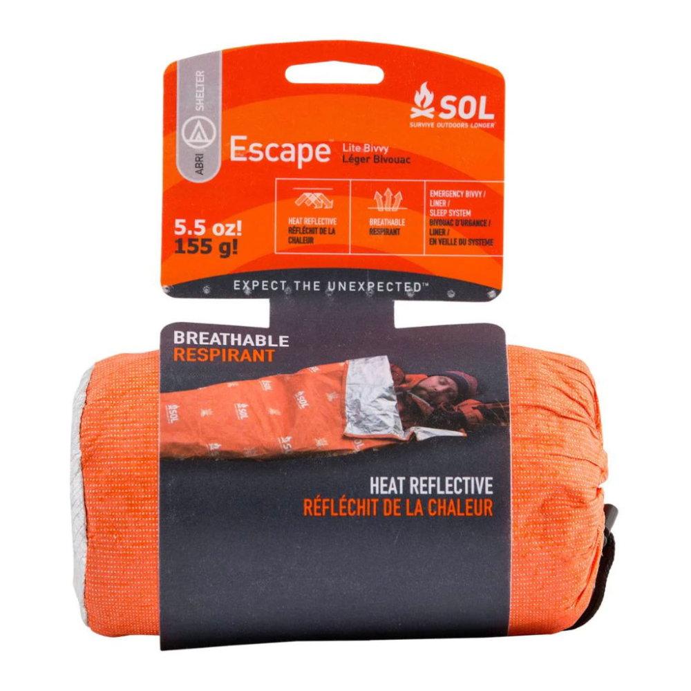SOL Escape Lite Bivvy rolled up in its packaging